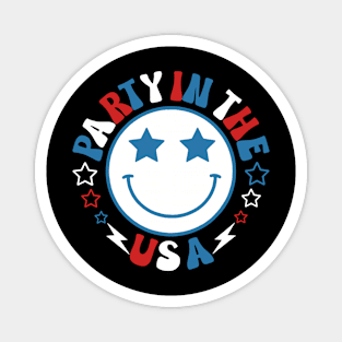 Party In The Usa 4Th Of July Preppy Smile Shirts Men Women Magnet